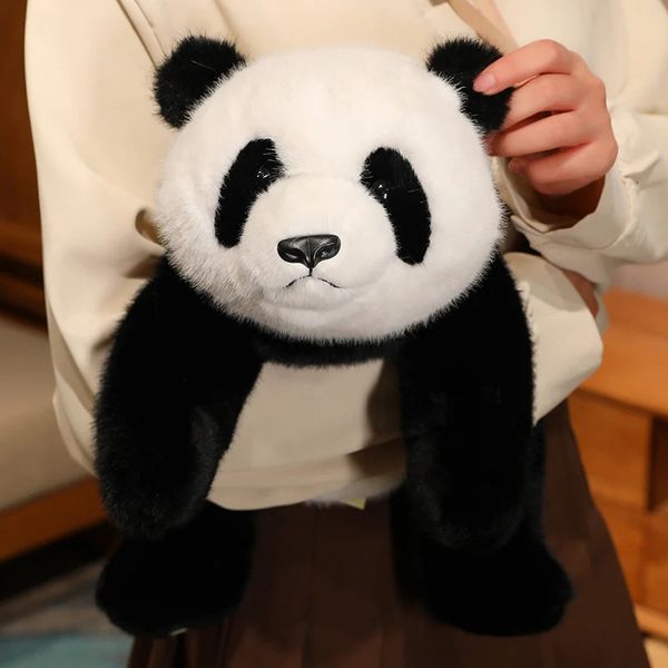 304565 cm Simulazione creativa morbida soffice panda orso piatto animale simpatico pelusche bambola peluche bugie pronive giocattoli divertenti per ragazze regalo di Natale 240407