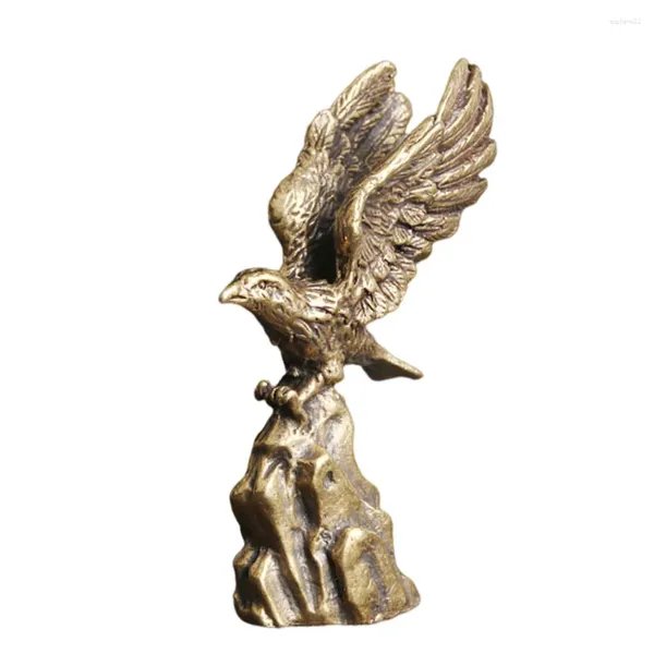 Dekorative Figuren Miniatur Messing Eagle Tabletop Miniaturen Kupferstatue -Simulationsskulptur