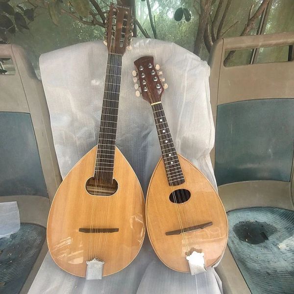 Kablolar 31 inç el yapımı mandolin katı ladin ahşap kepçe şekli ahşap ladin üst 8 ip mandolin gitar yüksek sınıf mandolin