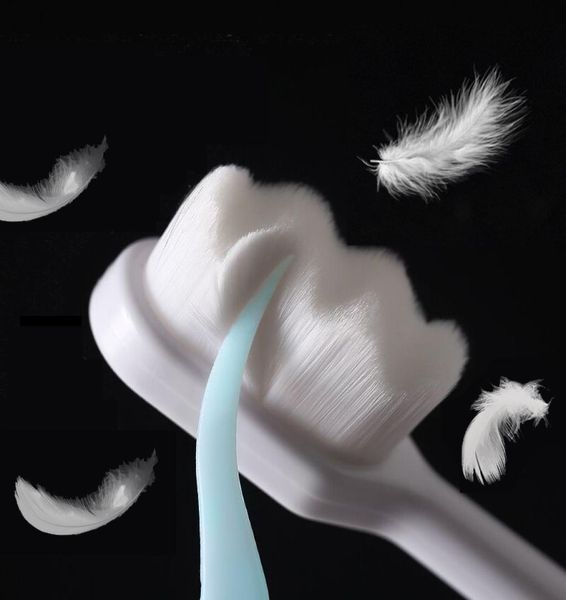 1pc escovas de dentes ultrafinas milhões de onda de fibra macia nano pincel ecológico adultos para crianças portáteis antibacterianos Care61077748