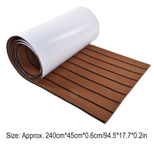 Pads 2400x450x6 мм Eva Foam Faux Teak Pode Deck Mat Crown Decking Leath Yacht на пол Anty Skid Mat Self Adhesive Apar Pad