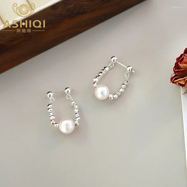 Brincos de garanhão Ashiqi 925 Sterling Silver Natural Waterwater Pearl quebrado para mulheres Novelies Trend para vender