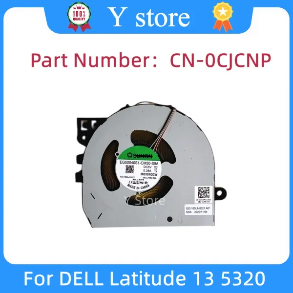 Pads y Armazene o novo original para Dell Latitude 13 5320 Ventilador de resfriamento de laptop 0CJCNP CJCNP CN0CJCNP Navio rápido