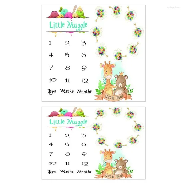 Одеяла Riri Baby Monthly Rocid Growntone Glasene Born Born Cartoon Animal Patter