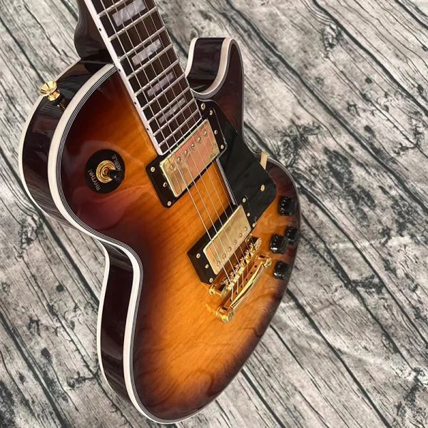 Gitarre berühmte E -Gitarre, ausgewählte Tiger -Maple, mieten europäisches und amerikanisches professionelles Team zum Aufbau von KOSTENLOSES Lieferung nach Hause.