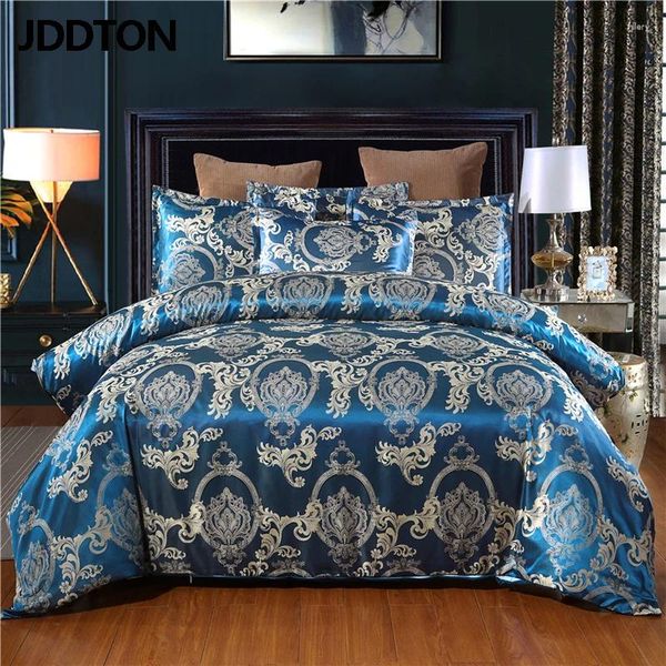 Set di biancheria da letto Jddton Satin Jacquard 2/3 PC set 2024 Coperchio trapunta in stile modello di classe di arrivo e federa BE121 BE121