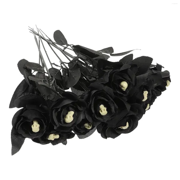 Flores decorativas 10 PCs Rose Halloween Decoração de mesa de casamento Decorações