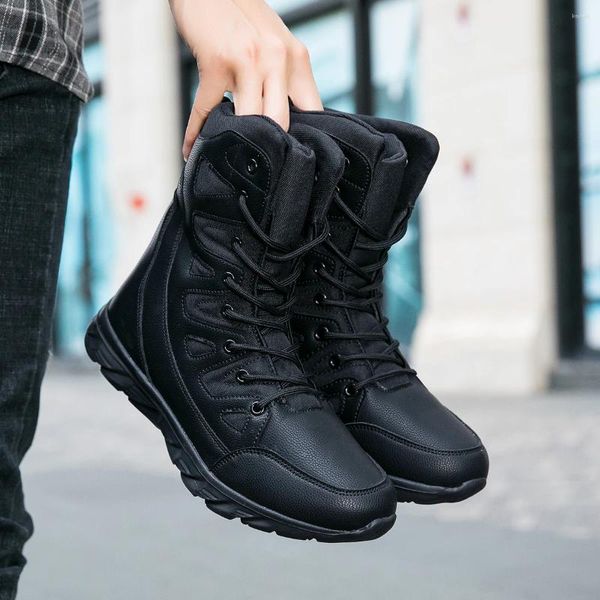 Fitness Shoes Sports Cuidados Casais High Barrel Botas Militares de Milite e Mulheres Long Boo