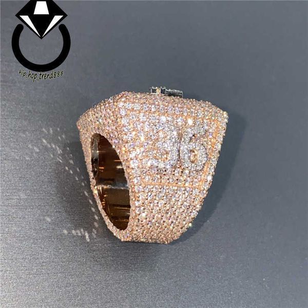 Fine Schmuck Mode Engagement Set 18K Gold plattiert 925 Sterling Silber VVS Moissanit Diamond Ehering Band Ring für Männer