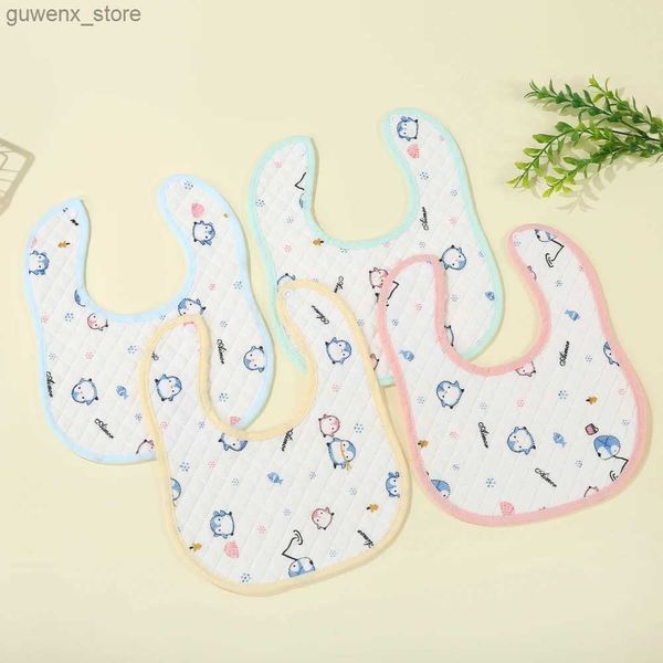 Bibs Burp -Tücher 1pcs Buntes Baumwollquadratbabysbaby Handtuch Weiche Fütterung Lätzchen Säugling tierische Muster wasserdichtes Kinderlader Speichel Handtuch Burp -Tücher Y240415Y240417A6J