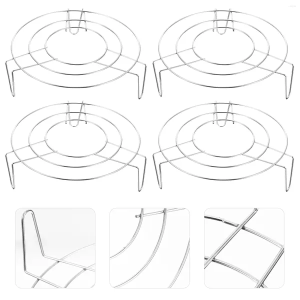 Caldeiras duplas 4pcs trivet stand stand aço inoxidável a vapor a vapor panela de pressão de pressão de pressão de resfriamento redondo