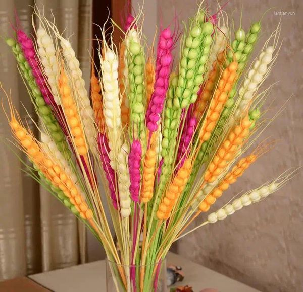 Fiori decorativi grandi carta 87 cm 2pcs colori misti in schiuma di simulazione del grano artificiale