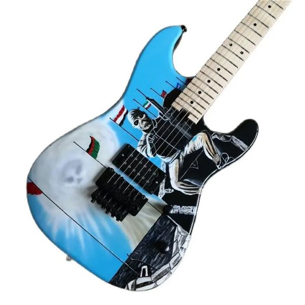 Guitarra 6 string guitarra com pintura feita à mão, a cor pode ser personalizada de acordo com seus requisitos