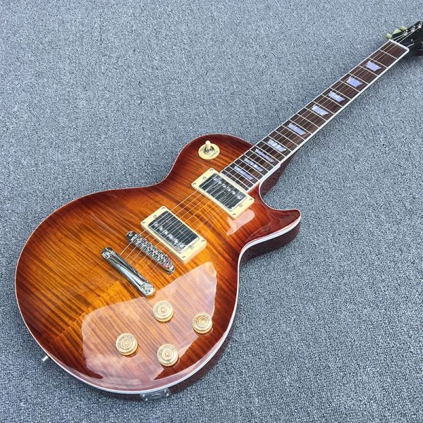 Atualização de guitarra Custom 1959 R9 Tiger Flame Guitar Guitar para o violão LP 59 padrão.
