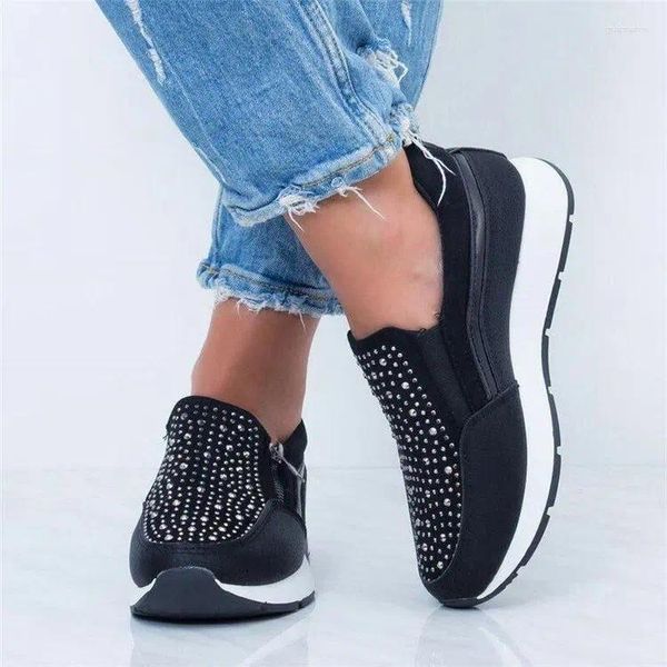 Scarpe per il fitness Wish Amazon 2024 Piattaforma di cristallo europea e americana con cerniera che accentua le sneaker casual sandali femminili da donna