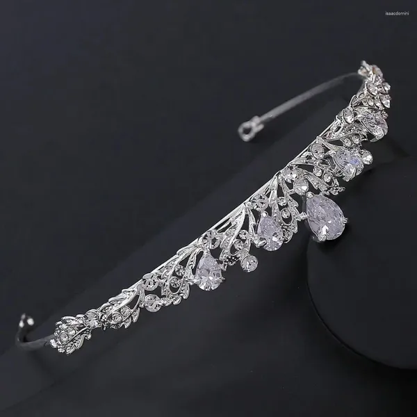 Haarclips exquisite Schmuck Hochzeit Legierung Mädchen Geschenk Barock Crystal Tiara Bar Mitzvah Kron Frauen Hoop Brautkronen