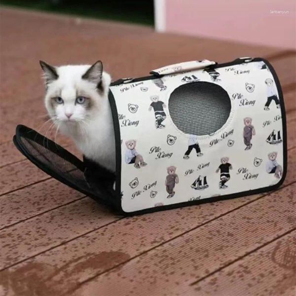 Кошачьи перевозчики мешки мультфильмы прекрасные дизайнерские сумочки пространство большие способности дышащие портативные переносные туристические сумки для маленьких собак кошки