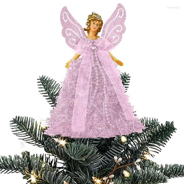 Decorações de Natal Angel Tree Topper Standing Doll Star