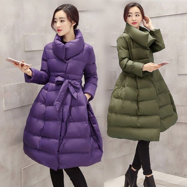 Casque de algodão feminino de comprimento médio 2023 Inverno Novo vestuário feminino Versão coreana solta e fofa