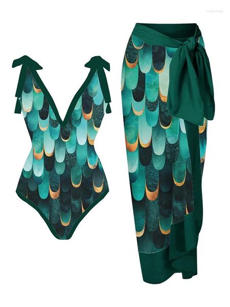 Moda de banho feminina Borda gradual Meninas de biquíni de biquíni contrastante geométrico Designer One Piece Beach Resort Swimsuit and Count-up