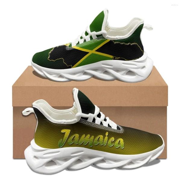 Sıradan Ayakkabı Jamaika Ülke Bayrak Baskı Bayanlar Sonbahar Kış Yuvarlak Toe Toe Vulkanize Marka Tasarım Kadın Konforlu Dantel Yukarı yumuşak spor ayakkabılar