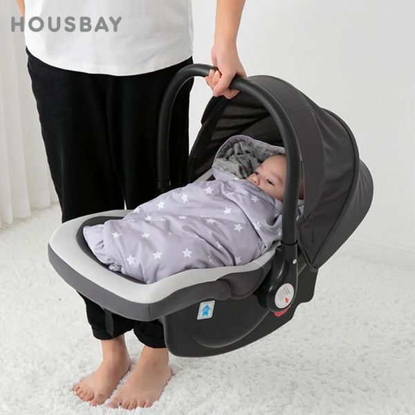 Decken geborene Babydecke 0-3 Monate Schlafen auf Korb Kinderwagen Autositze außerhalb von Reisen tragbare winddichte warme Swaddle Wrap Kapuze mit Kapuze