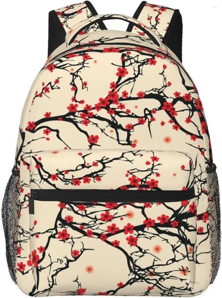 Backpack japonês Blossom Pattern Padrão elegante laptop casual Backpacks Pockets Mochila do computador para viagens de negócios de trabalho