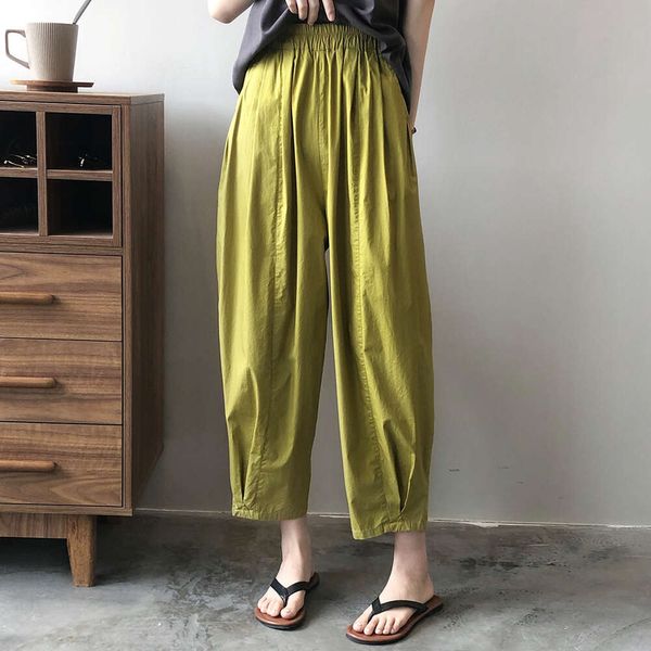 Yan Shuang giapponese elastico pantaloni larghi pantaloni sottili coreani da donna sciolta 2023 estate nuovi pantaloni casual pigri 9660