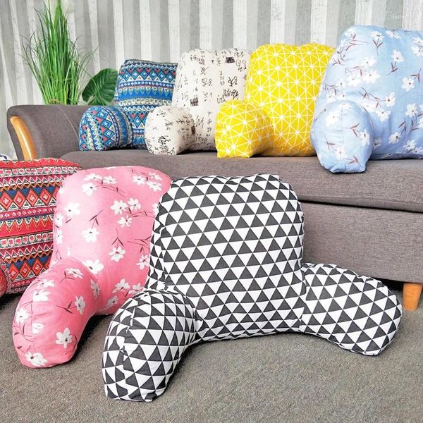 Pillow algodão linho na cintura estampada com apoio de braço Sofá de volta para trás de carro de escritório confortável e confortável