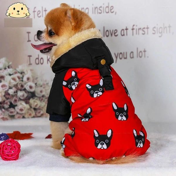 Hundekleidung Flanellpyjamas Kopfmuster kleiner Pullover Hoodie Winter warmer Welpe Kleidung Plüsch Outfit Mantel S bis 2xl