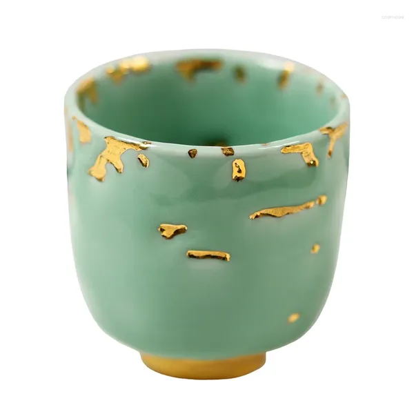 Tee -Sets Celadon Goldmalerei Tee Tasse Japanische handgefertigte Set 24k Creative Master Single