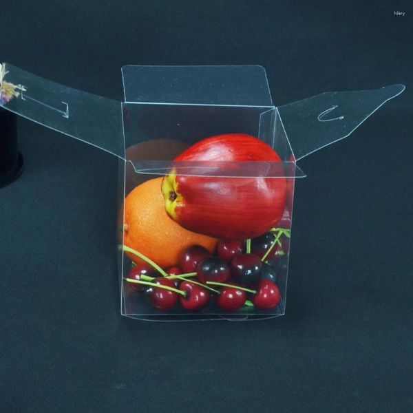 Wrap regalo 9 cm PVC Scatola trasparente Scatole di imballaggio trasparente Bomboniere di nozze Cioccolato/Candy/Rose/Souvenir Display Case 50pcs