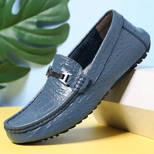 Casual Shoes Design Herren Leder Sommer männlicher Slipper handgefertigte Mokassin