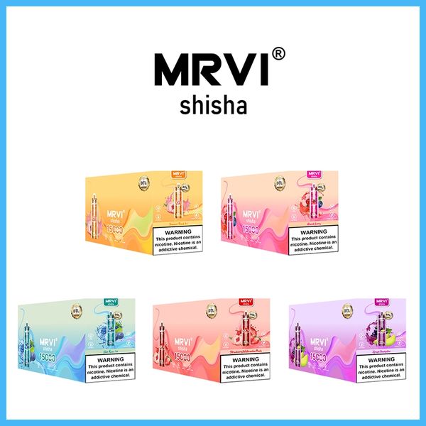 Оригинальный Puff Shisha 15K DTL Устройство MRVI 15000 Puffs Одноразовая сигарета Vape E с катушкой 24 мл сетки Pod Desecable Culogh