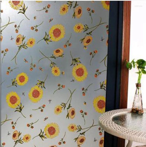 Adesivi per finestre 2d Sunflower PVC Privacy Decorative Films Film in vetro colorato decorazione fai -da -te