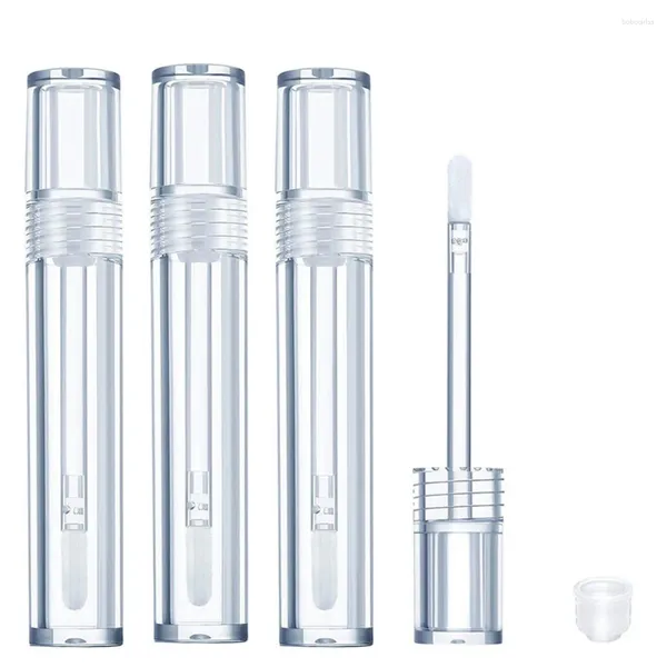 Speicherflaschen 10pcs 5 ml leerer Lipglossrohr DIY Runde tragbare flüssige Lippenstiftflasche klare Lipgloss -Röhrchen