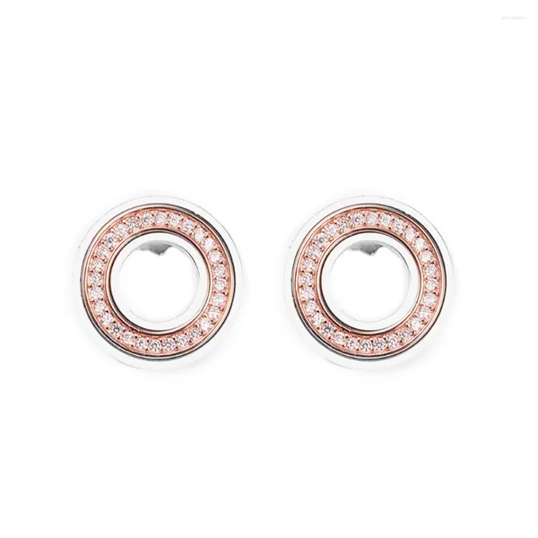 Orecchini per borchie Signatura Two Tone Logo Accessori rosa pavimentati per donne COLORE GOLD CORSA GIOIGLIE 2024