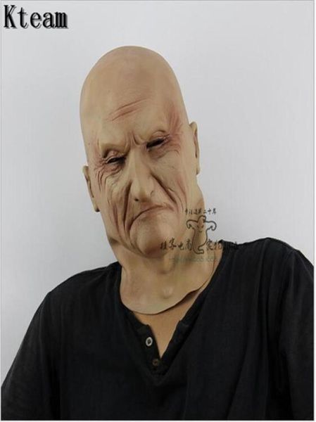 Máscara de látex de látex de homem velho sorridente e engraçado pessoas idosas realistas de face máscara de borracha de bosqueada Cosplay Props Size8870114
