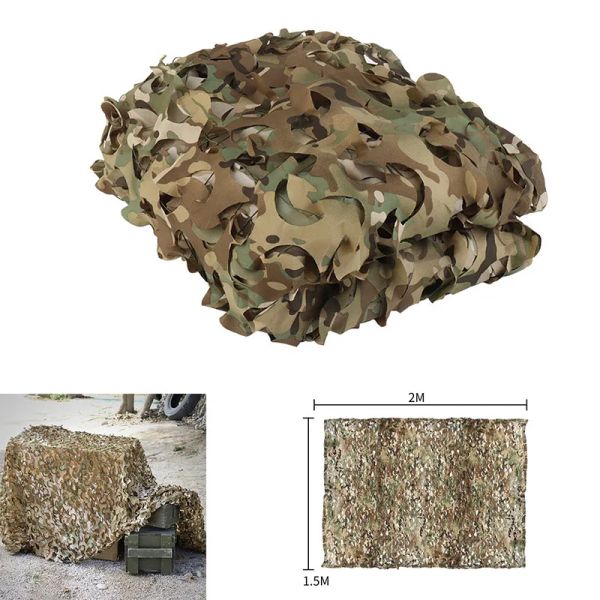 PADS 1,5*2M de camuflagem militar Rede de caça à camuflagem NET Camping Sun Shelter Car Camouflage Net para acampamento Tactical