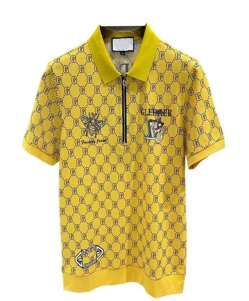 2022Summer Kleidung Luxus Designer Polo -Shirts Männer lässige Polo Mode Snake Bienendruck Sticker T -Shirt High Street Herren Polos S6148788