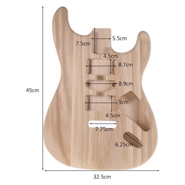 Kabel handgefertigtes Schleifen E -Gitarre Ersatz unvollendeter Sycamore Polished Body Gitarre DIY Gitarrenteile Accessoire