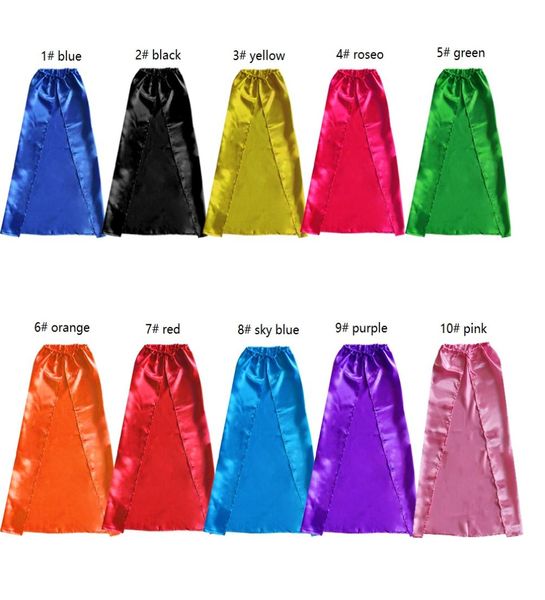 OneLayer LaceUp Plain Color Superhero Cape para crianças e adultos Três tamanhos 10 cores Choice Satin Halloween Cosplay Cost5741810