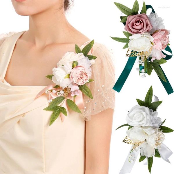 Dekorative Blumen Yan Blumen Schulter Korsages für Frauen Hochzeit Mutter der Braut Zeremonie Jubiläum formelle Dinnerpartyzubehör