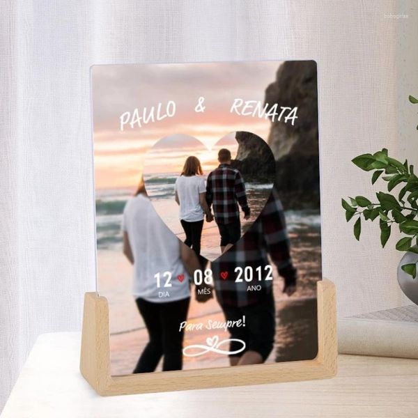 Cornici di coppia personalizzata Frame Po con testo di San Valentino Regalo per la casa Decorazione ACRILICA Picture per amanti fidanzato