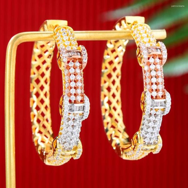 Brincos Dangle Jimbora 2024 Hoop com símbolo nobre do círculo de strass para noivas Jóias para mulheres de aniversário Bijoux