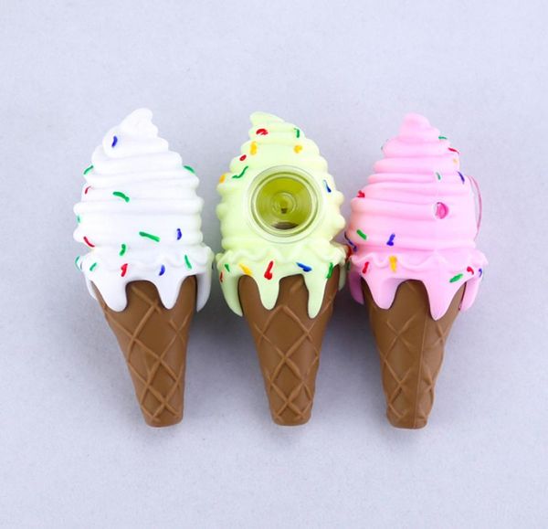 Creative Ice Cream Tubo Egg Tubo Egg Silicone Fumo Set non è facile da cadere cucchiaio a mano a pipa cucchiaio7015255