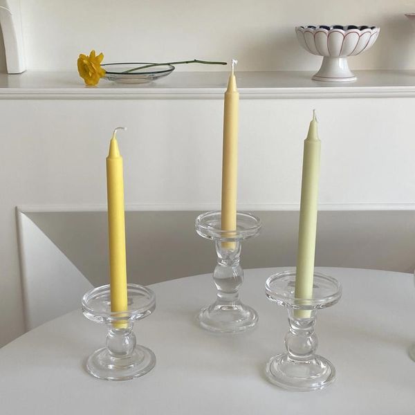 Kerzenhalter Glas für Geburtstagsdekoration Dekorative Hochzeitsdekorationen Romantische Ornament Candlestick Halter