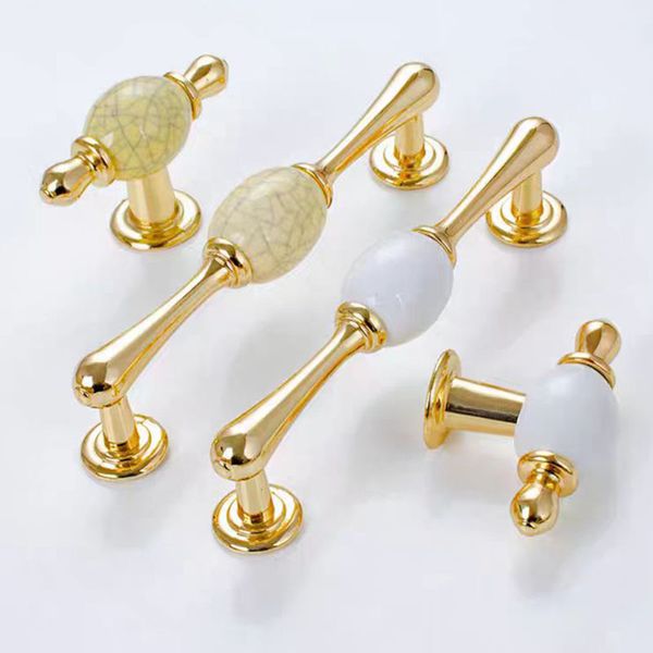 128 mm Gold White Kitchen Cabinet Cleander Mandels