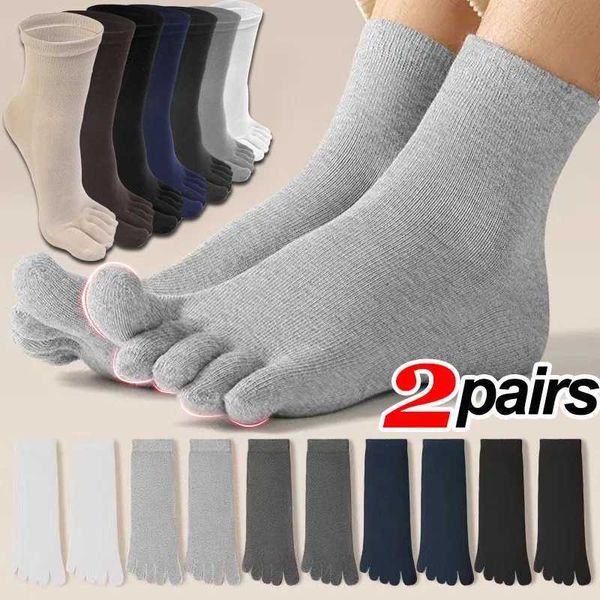 Meias sexy 1/2Pairs cinco meias de dedos unissex de dedos de dedos homens e mulheres meias de algodão respirável esportes executando sólido preto branco cinza sox 240416