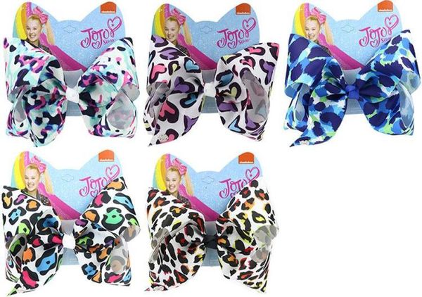 Nuovo design da 57 Design da 8 pollici Jojo Bow Hair Bows Hairpins Heart Leopard Mermaid Design Girls Clips Accessorio per capelli Clippers8130787